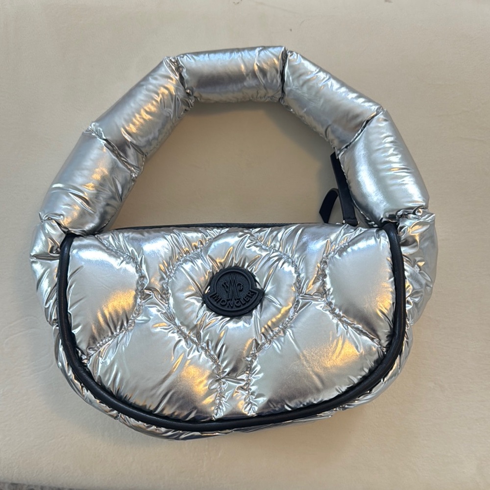 Moncler Silver Quilted Women's Bag